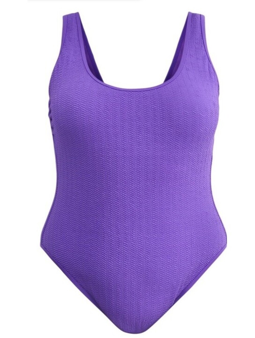 Women's Purple No Boundaries Herringbone Crinkle One Piece Swimsuit Medium 8/10